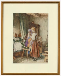 G. G.  - Aquarelle du 19e siècle, Deuil