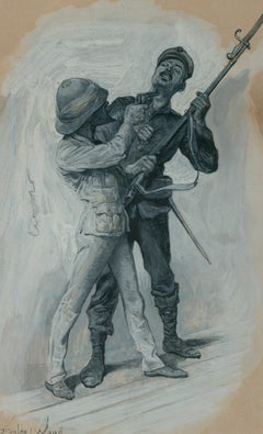 Stanley Llewellyn Wood (1866-1928) - Late 19th Century Gouache, Surrender!