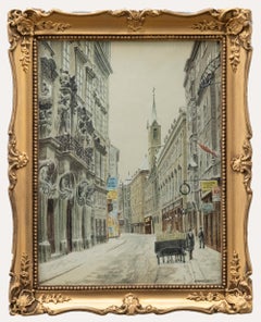 Max Neubauer (fl.1890-1920) - Framed Watercolour, Vienna Street Scene