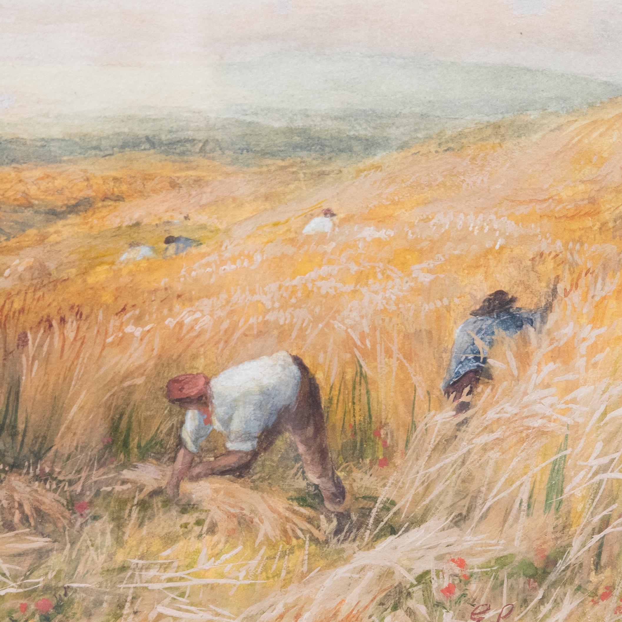 George Lucas (1841-1900) - c.1900 Watercolour, Reaping For Sale 3