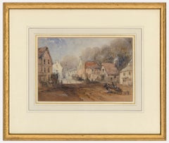 Mid 19th Century Watercolour - Continental Village Scene