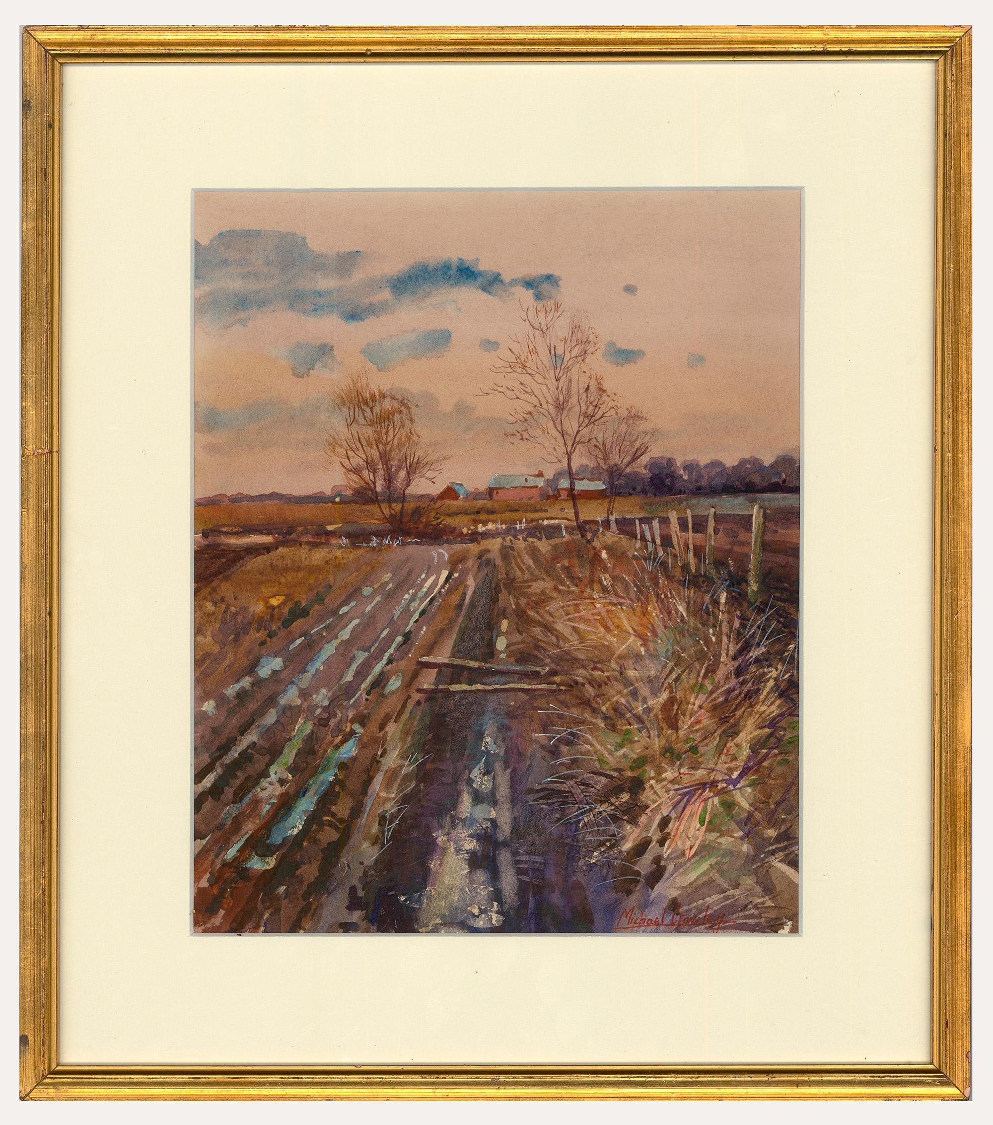 Unknown Landscape Art - Michael Crawley - Framed 20th Century Watercolour, Autumn Morning