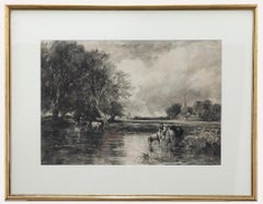 Nach John Constable RA- Aquarell, Romantische ländliche Landschaft aus dem späten 19. Jahrhundert