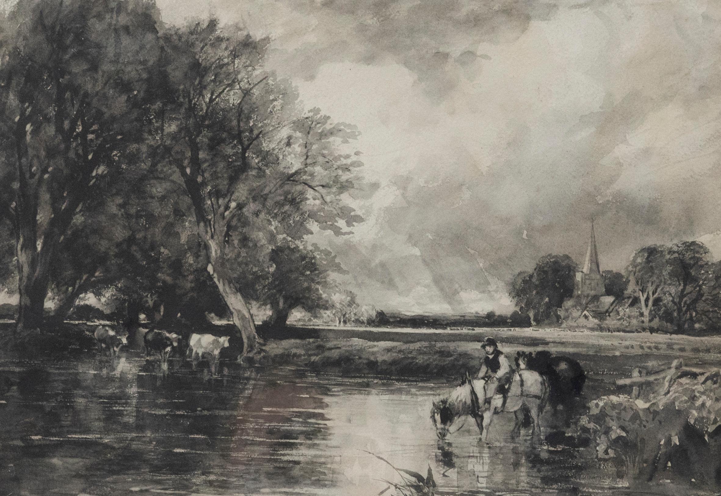 After John Constable RA- Late 19th Century Watercolour, Romantic Rural Landscape - Art by Unknown