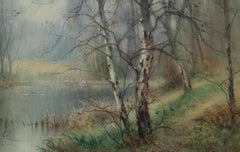 Thomas Tayler Ireland (1876-1931) - Watercolour, Swans on the Lake