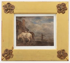 Antique Manner of Philips Wouwerman (1619-1668) - Framed Watercolour, Watering Horses