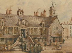 Framed 19th Century Watercolour - Carlisle Town Hall