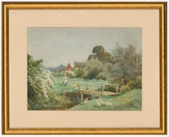 Antique Henry Sylvester Stannard (1870-1951) - Framed Watercolour, Pekin Ducks