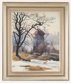 Eric Vasstrom (1887-1958) - 1947 Watercolour, Helsinki in Winter