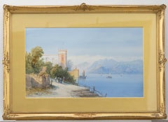 Frank Catano (fl.1880-1920) - Framed Watercolour, Italian Lake Scene
