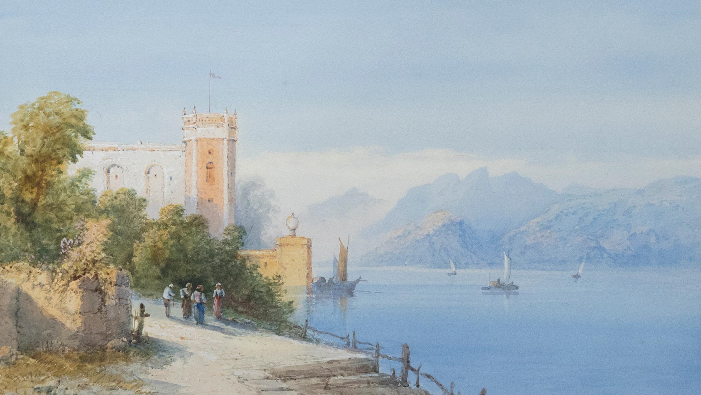 Frank Catano (fl.1880-1920) - Framed Watercolour, Italian Lake Scene 1