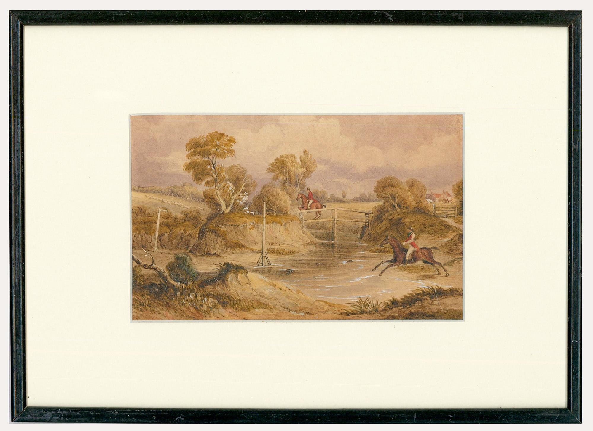 Unknown Landscape Art - 19th Century Watercolour - The Hunt