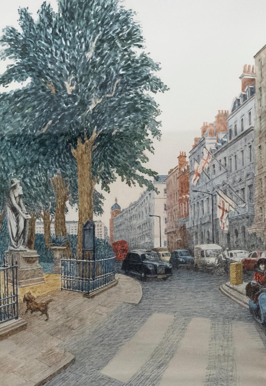 Framed 20th Century Watercolour - Berkeley Square, London - Art by Unknown
