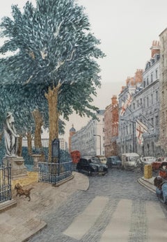 Framed 20th Century Watercolour - Berkeley Square, London