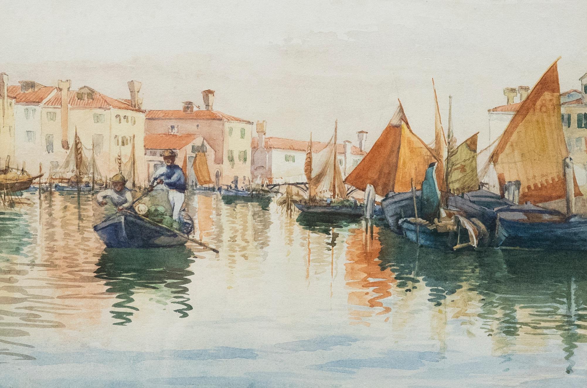 B. M. F.  - 20th Century Watercolour, Dusk in Venice - Art by Unknown