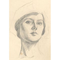 Ernest Proctor (1886-1935) – Graphitzeichnung, Skizze einer Dame