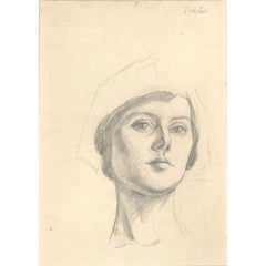 Ernest Proctor (1886-1935) - Disegno a grafite, Schizzo di una signora