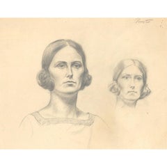 Ernest Proctor (1886-1935) - Graphite Drawing, Study of a Lady