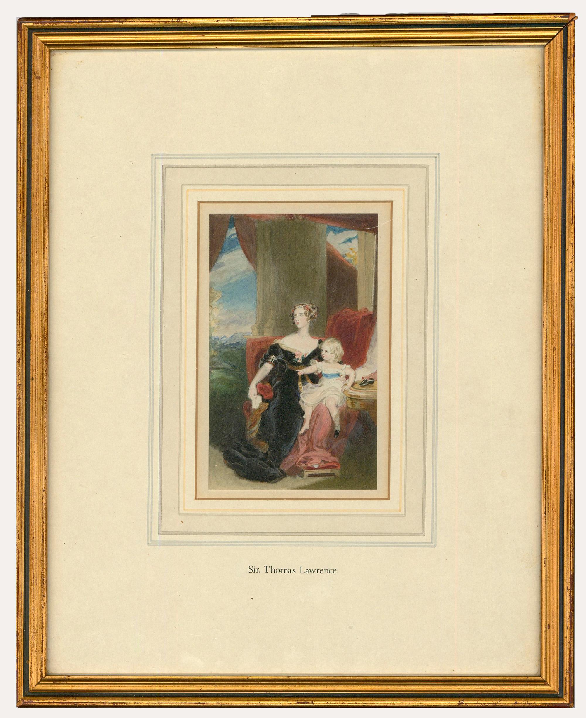 Unknown Portrait – Nach Sir Thomas Lawrence – Aquarell, Die Herzogin von Argyll und Sutherland