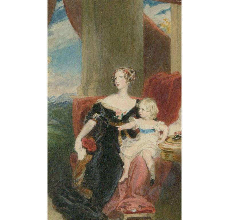 Nach Sir Thomas Lawrence – Aquarell, Die Herzogin von Argyll und Sutherland – Art von Unknown