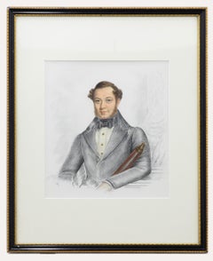 Antique 19th Century Watercolour - Portrait of a Sea Captain