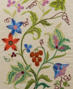 Framed 20th Century Embroidery - Parrot Tulips & Petals