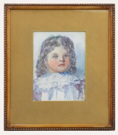 Antique Gertrude Demain Hammond (1862-1953) - Watercolour, Portrait of a Young Girl