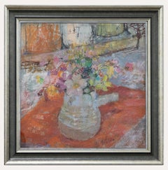 Susan Ellis - Pastel contemporain encadré, Fleurs d'automne