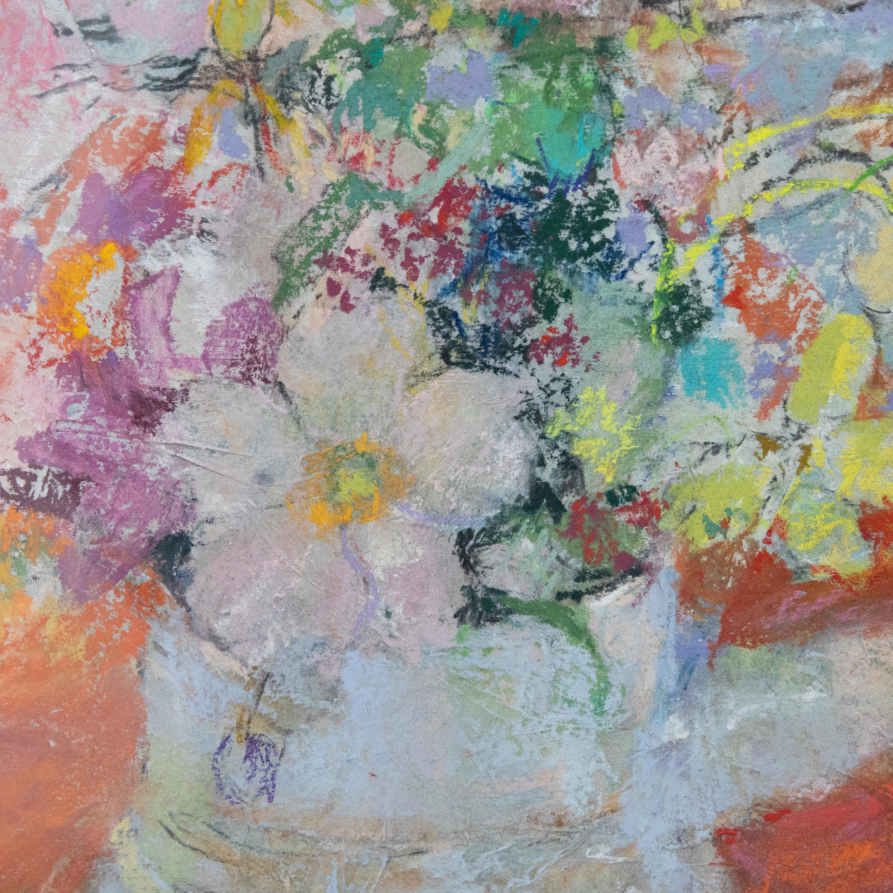 Susan Ellis - Pastel contemporáneo enmarcado, Flores de otoño 1