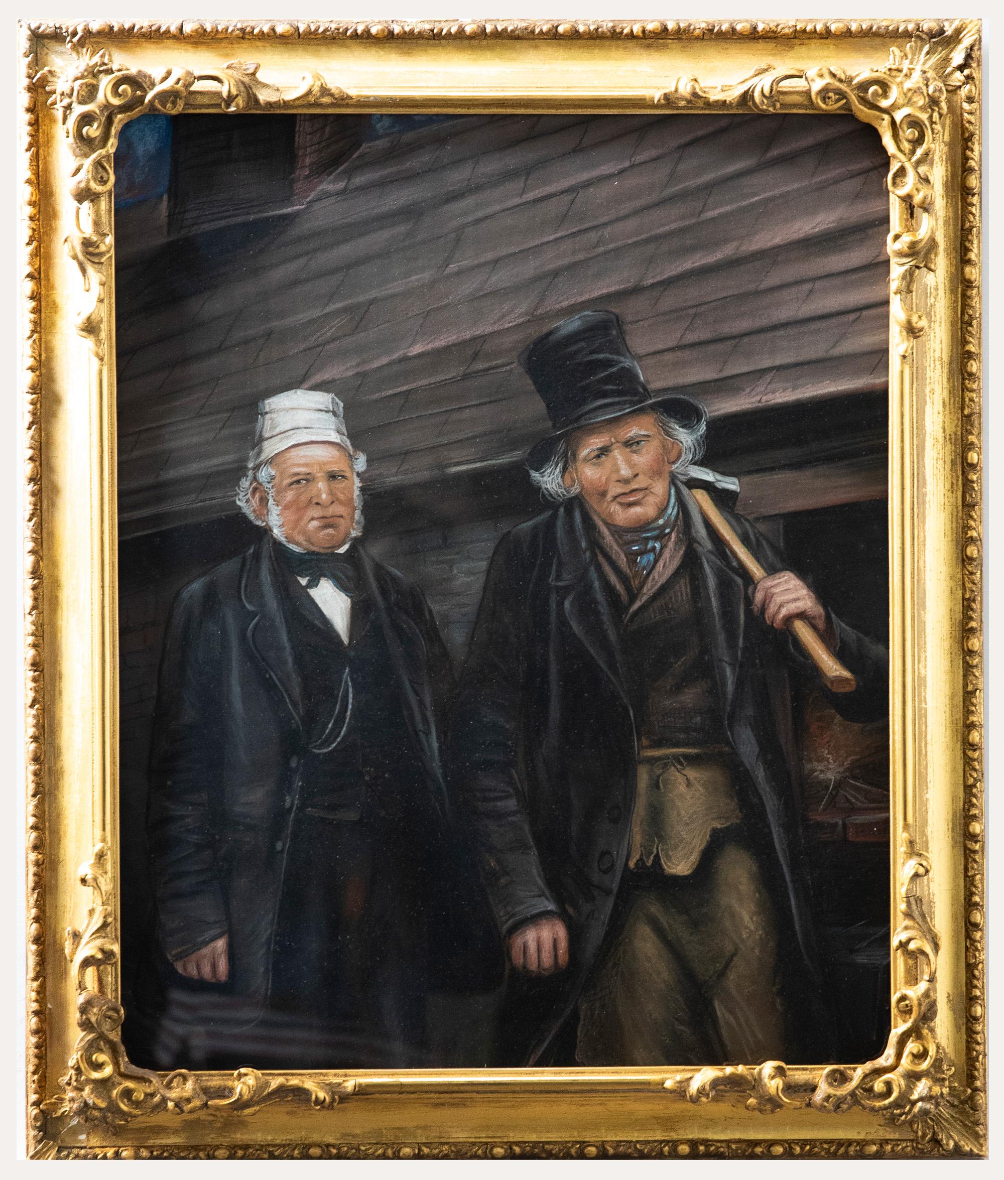 Unknown Portrait – Pastellfarben aus der Mitte des 19. Jahrhunderts – zwei John Oddys, Vater und Sohn