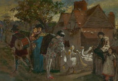 Framed 19th Century Gouache - Circus Performers