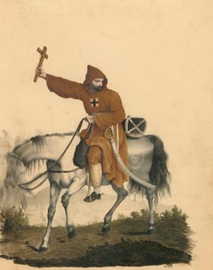 Italian School 19th Century Watercolour- Antonio Maranon of the Cistercian Monks