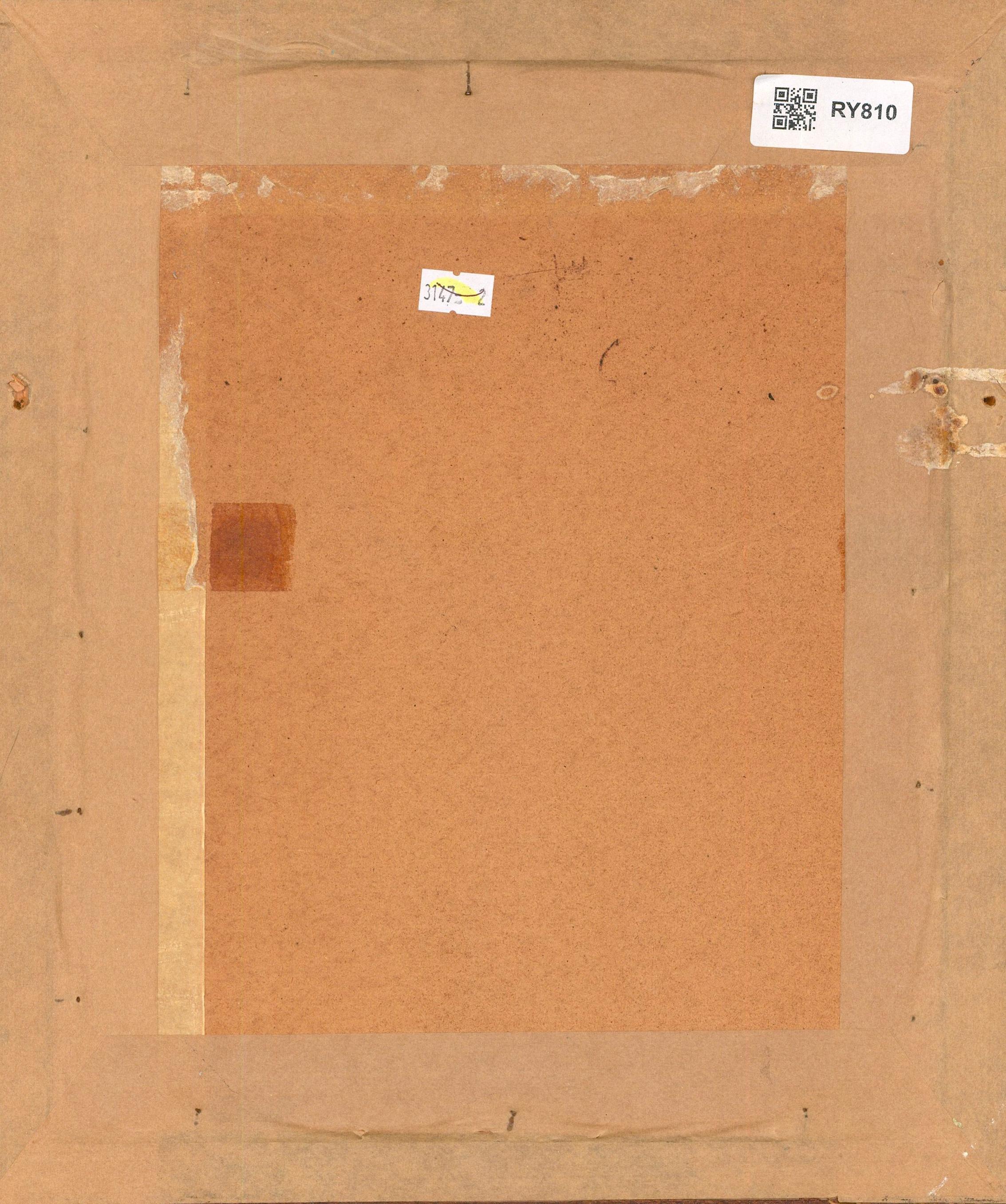 Acquerello del XIX secolo - Signora Regency con un foulard in testa - Portrait Beige di Unknown