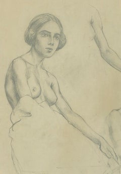 Ernest Procter (1886-1935) - Disegno a grafite dei primi del Novecento, studio della vita