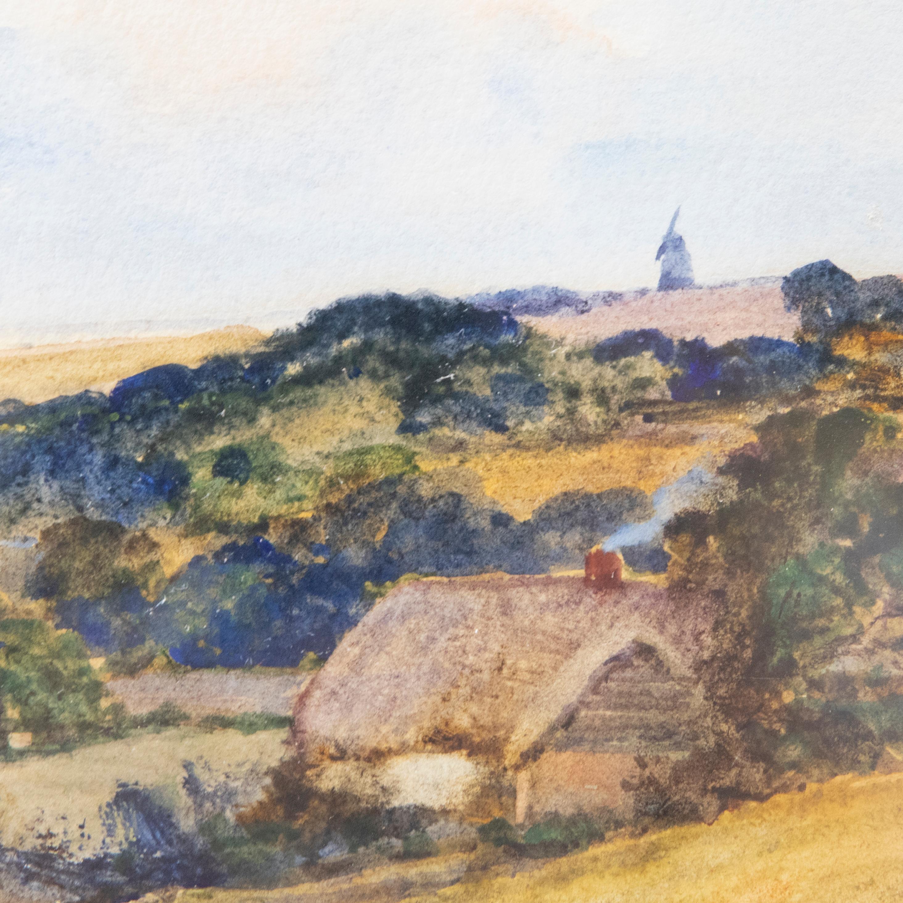 Aquarelle encadrée The Thatched Cottage, les rivières Leopold (1852-1905) 1