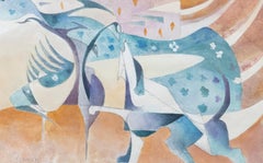 George Cannon (b.1930) - 20th Century Watercolour, Hound Dog and Frightened Bird