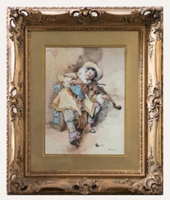 E. Saracco - Italian School Early 20th Century Watercolour, The Fiddler