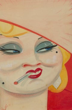 Edward Sylvester Hynes (1897-1982) - Mid 20th Century Gouache, Smokin'