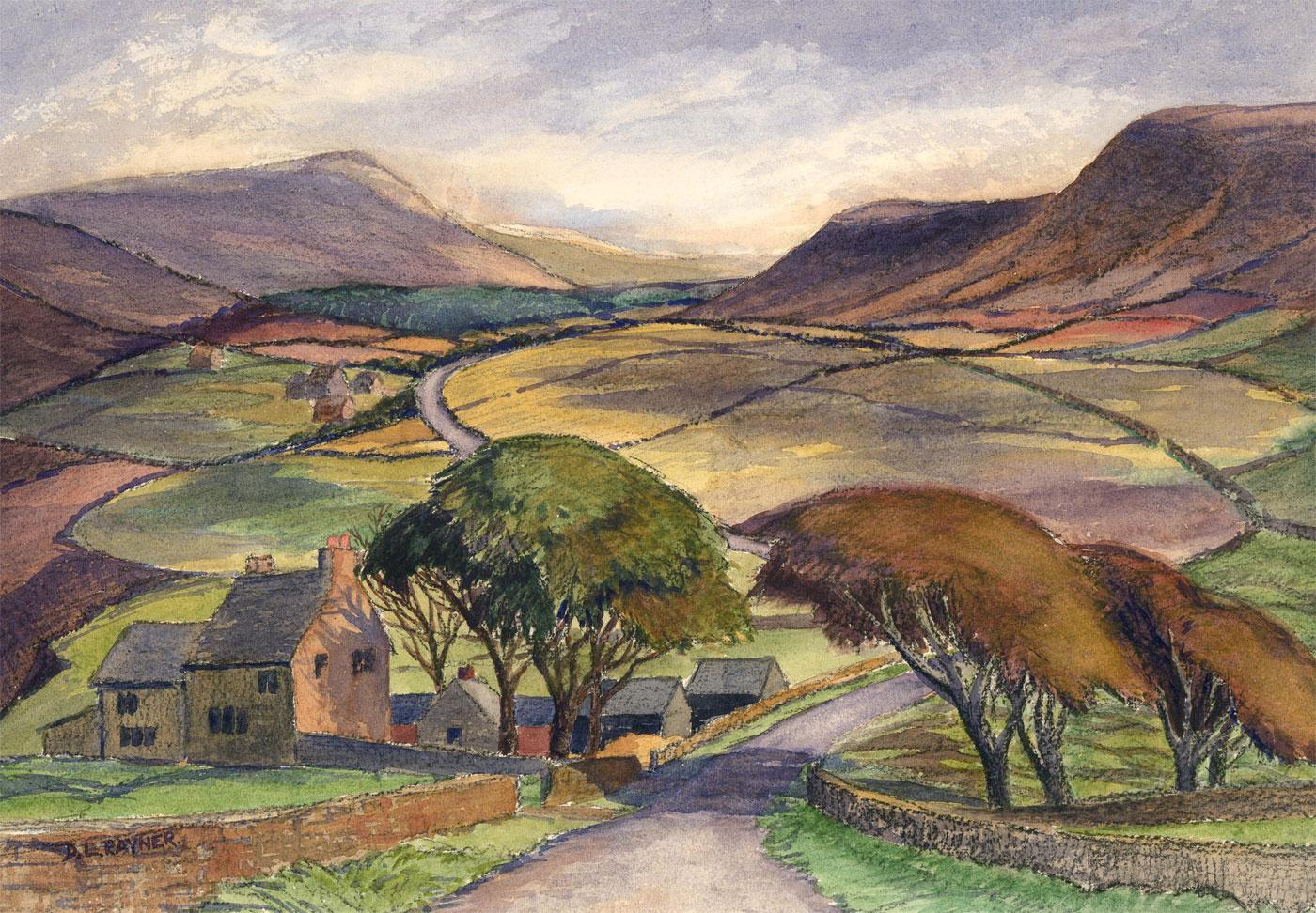 Unknown Landscape Art - Donald Lewis Rayner (1907-1977) - 1948 Watercolour, Monks Road, Charlesworth