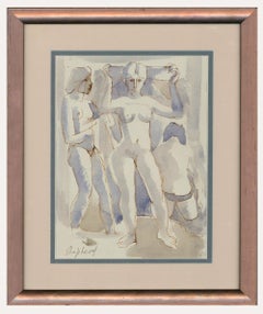 Sydney d'Horne Shepherd (1909-1993) - Gerahmtes Aquarell, Die Badenden