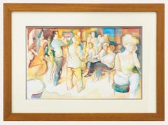 W.B. Hinton - Framed Contemporary Watercolour, The Jazz Club