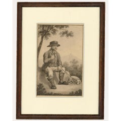 Framed 18th Century Watercolour - The Blind Man
