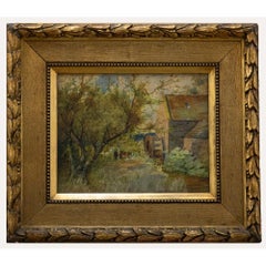 Fine Framed 1896 Watercolour - The Watermill