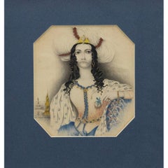 Fine Early 19th Century Watercolour - Persian Beauty
