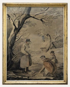 Early 19th Century Watercolour - Gathering Kindling