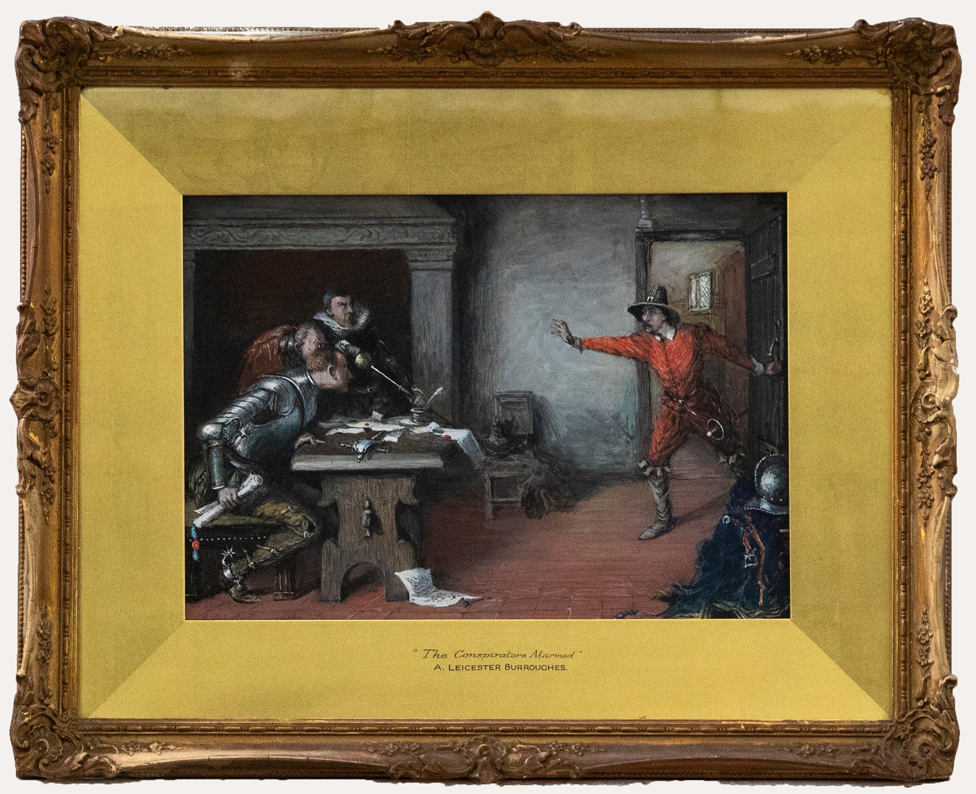 Follower of Albert L. Burroughs (1881-1916) - Watercolour, The Conspirators