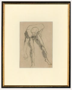 Follower of Dame Laura Knight - Mid 20th Century Charcoal Drawing, The Athlete