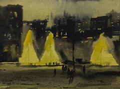 2002 Watercolour - Acid Lights, A City at Twilight