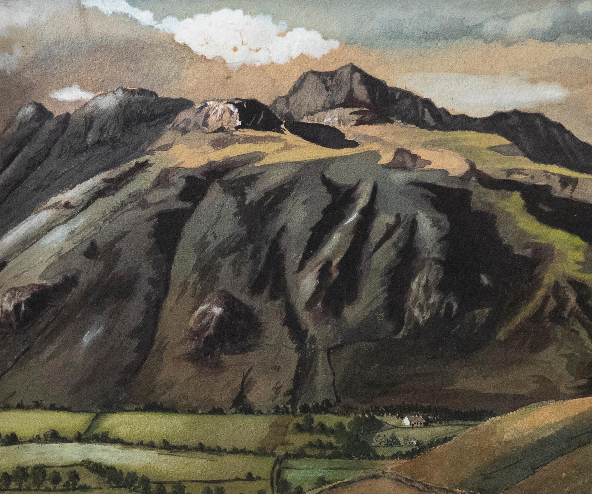Acquerello della metà del XX secolo - Langdale Pikes - Art di Unknown