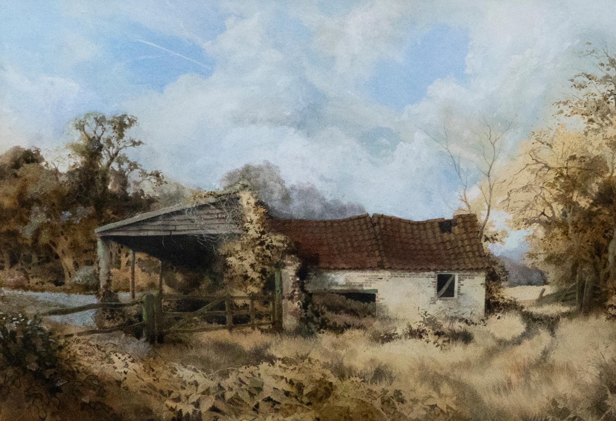 Jonathan Adams (1931-2005) - 1978 Watercolour, Suffolk Barn For Sale 1